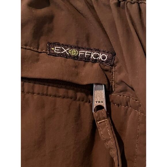 ExOfficio Insect Shield Convertible Hiking Pants Brown Green 40x30 Zip Off EUC - Picture 6 of 9